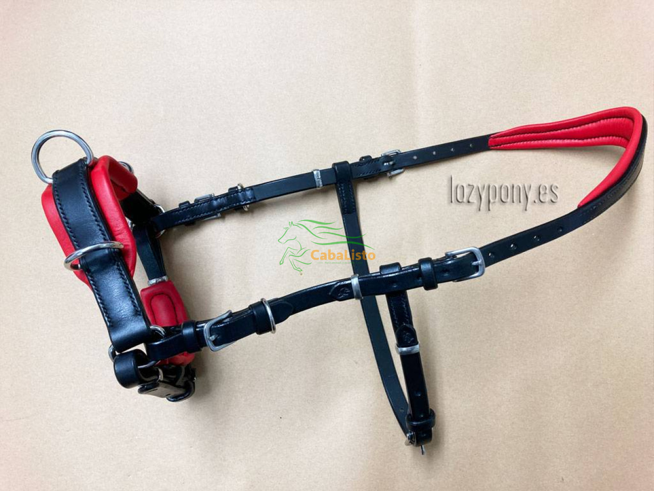 Cabezada serreta Lazypony, leather Cavesson