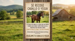 busco caballo o yegua en adopción/regalo